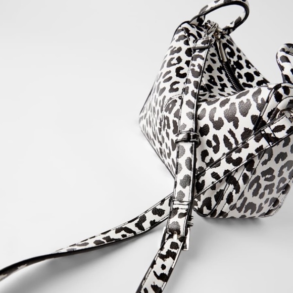 Zara Bags Zara Black White Animal Print Bowling Bag Poshmark